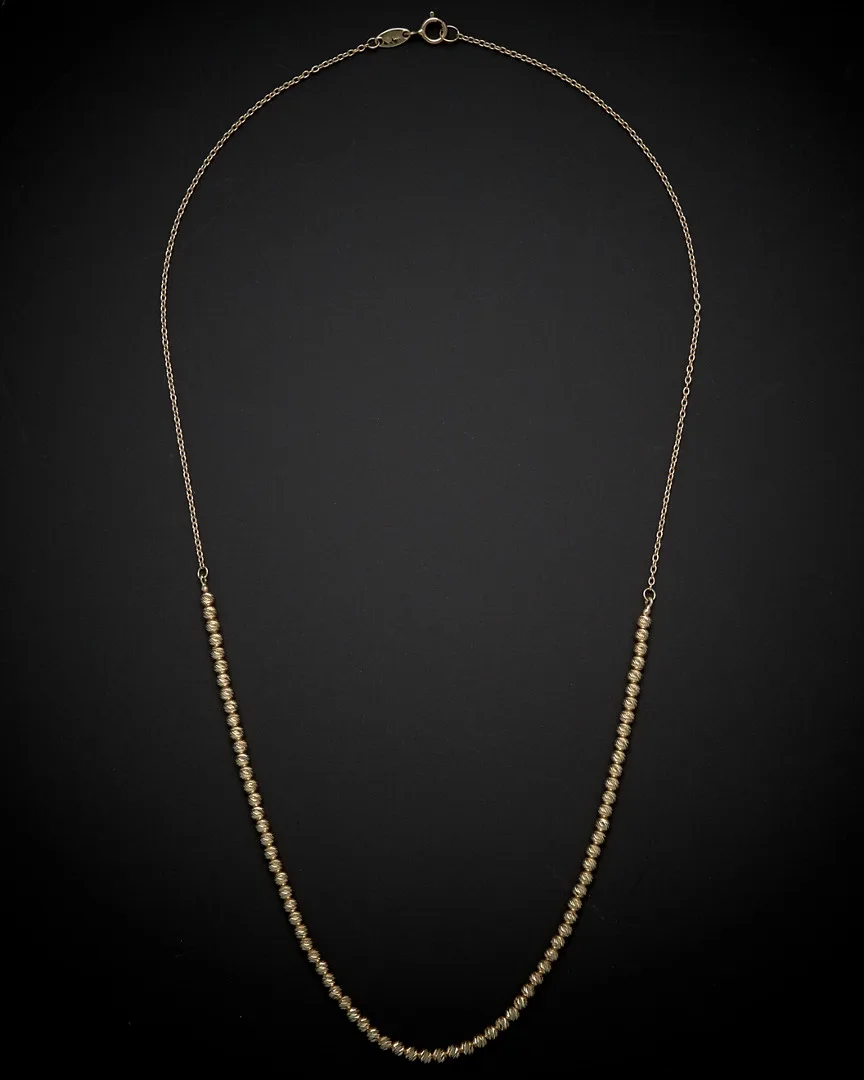 14K Italian Gold Beaded Necklace by Italian Gold