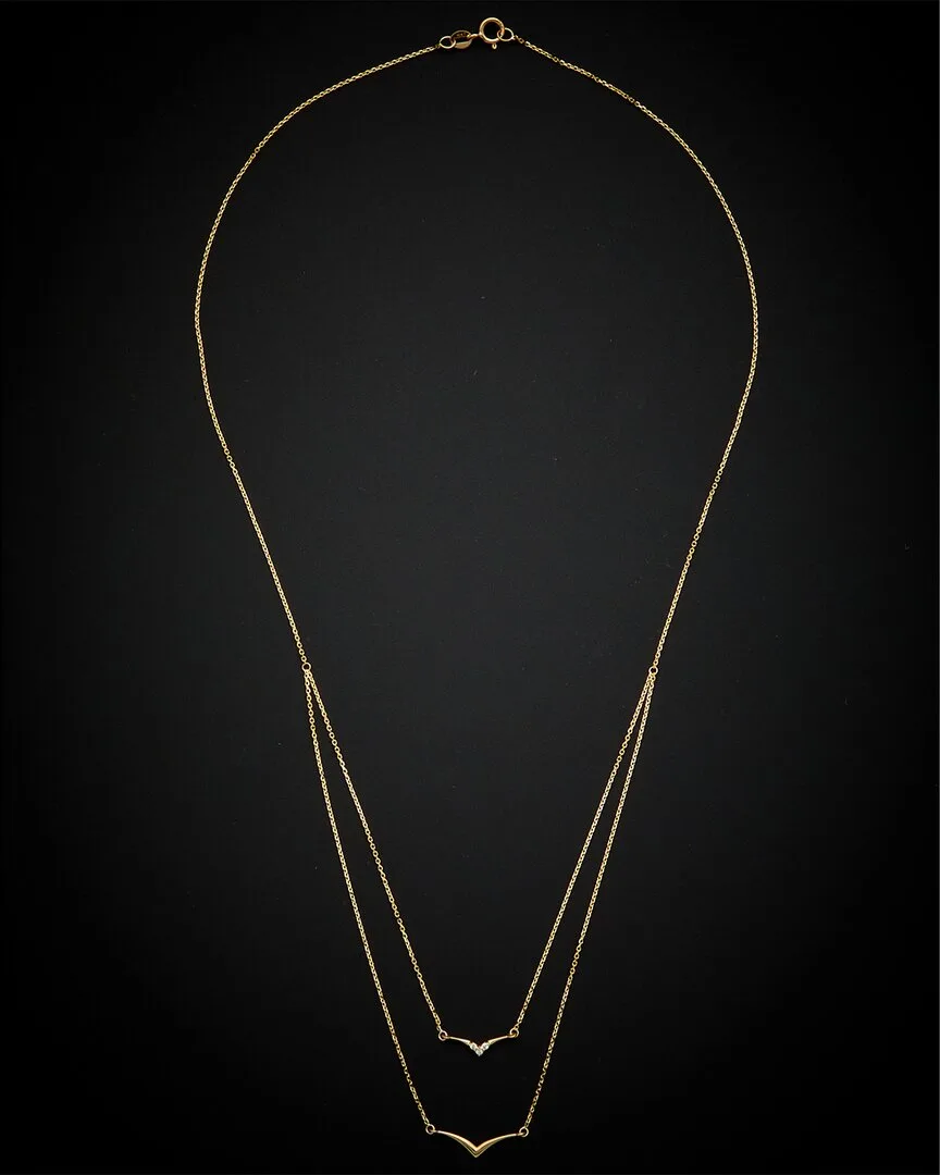 14K Italian Gold Chevron Necklace by Italian Gold