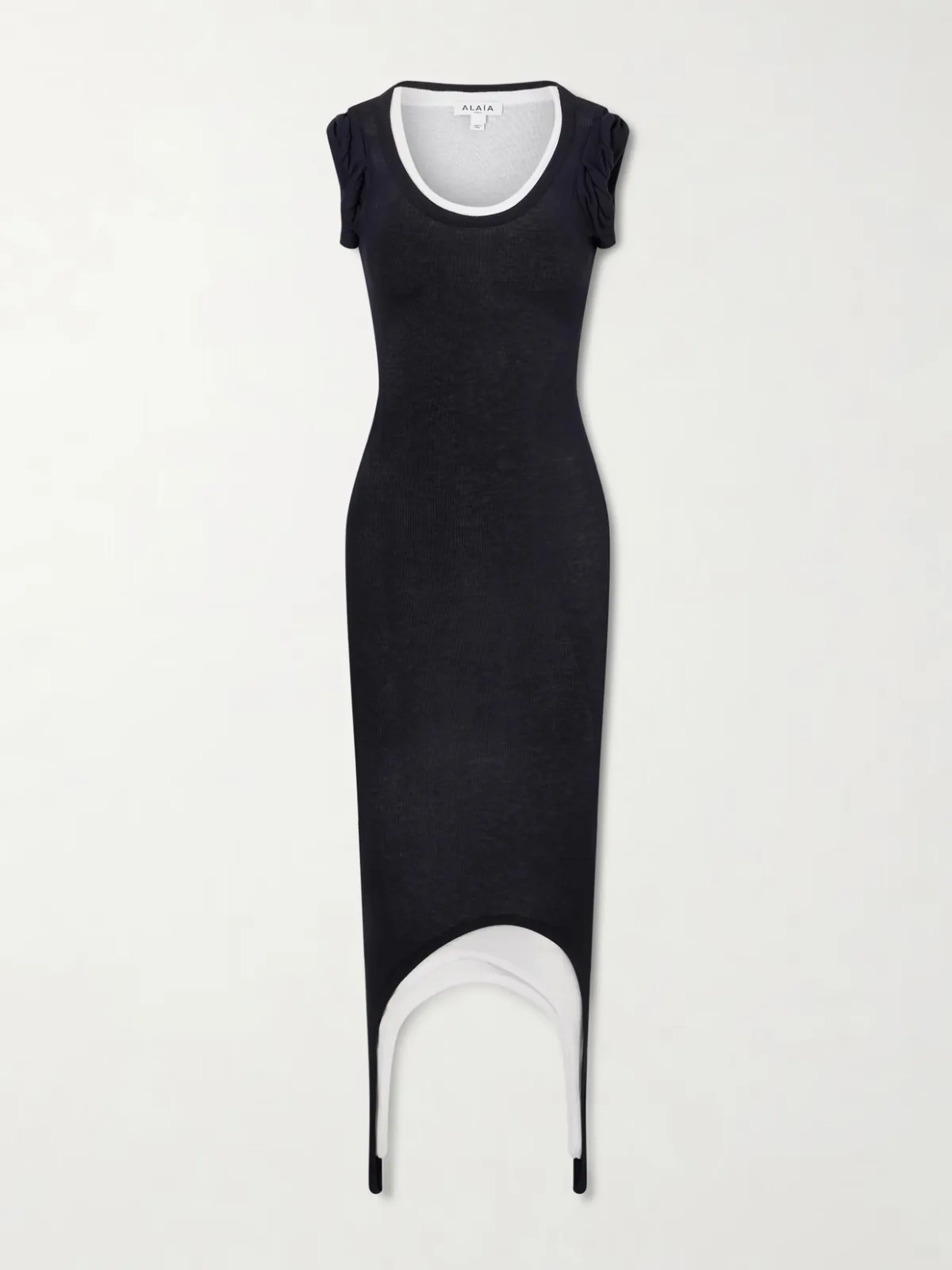 - Layered Stretch-knit Midi Dress - by Alaïa