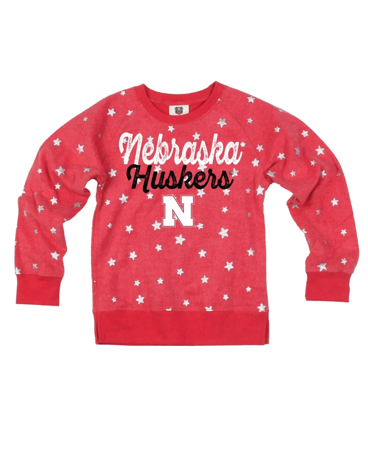 Nebraska Huskers Shimmer Star Reverse Fleece Sweatshirt by Wes & Willy