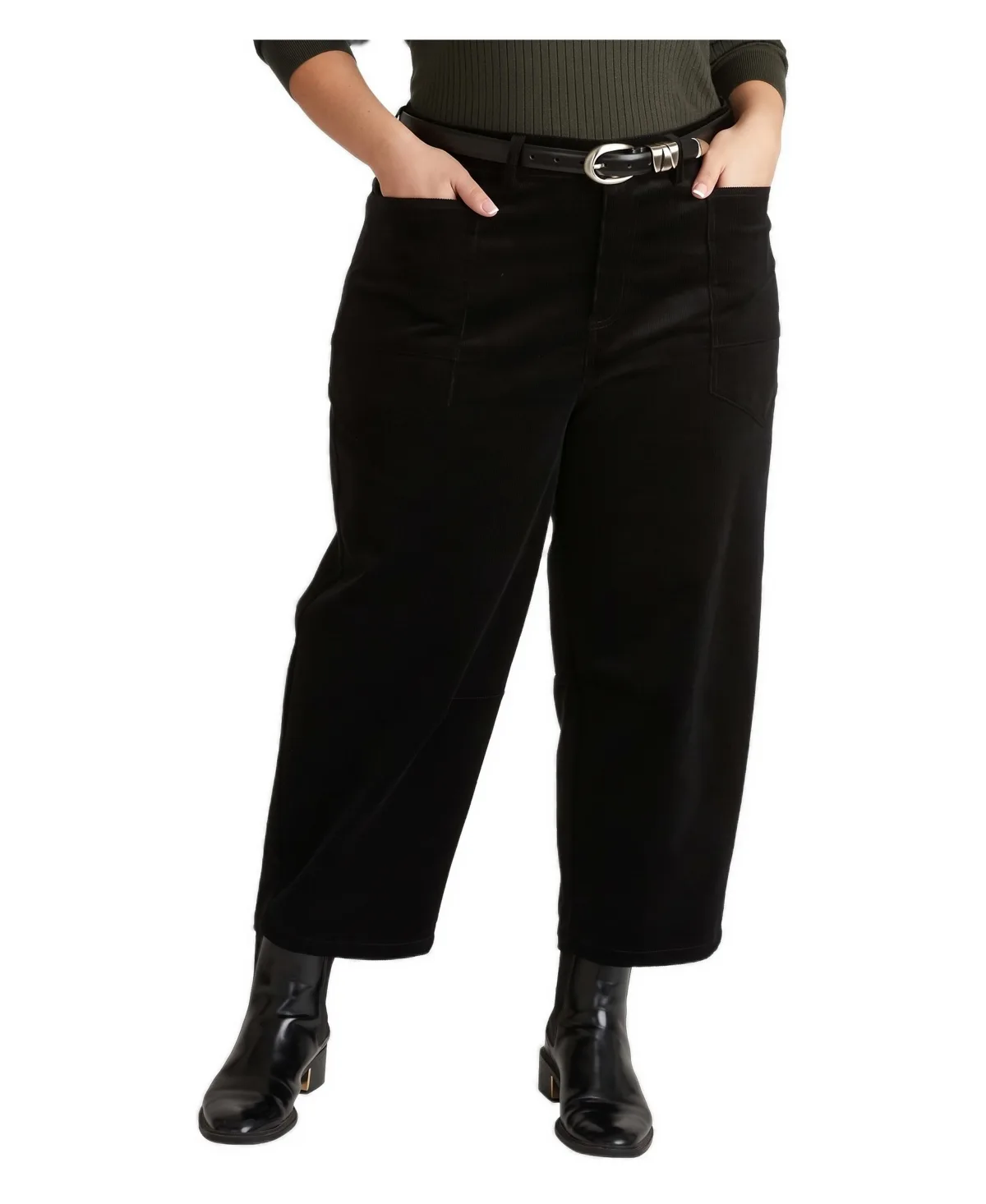 Dakota Cropped Barrel-Leg Corduroy Pants by Universal Standard