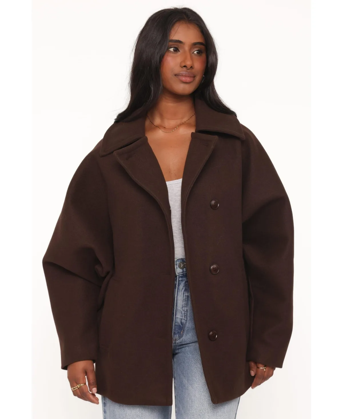 Sammie Oversized Collared Long-Sleeve Coat