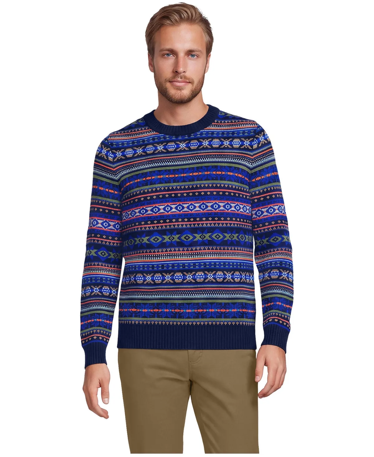 Drifter Fair Isle Long-Sleeve Crewneck Sweater