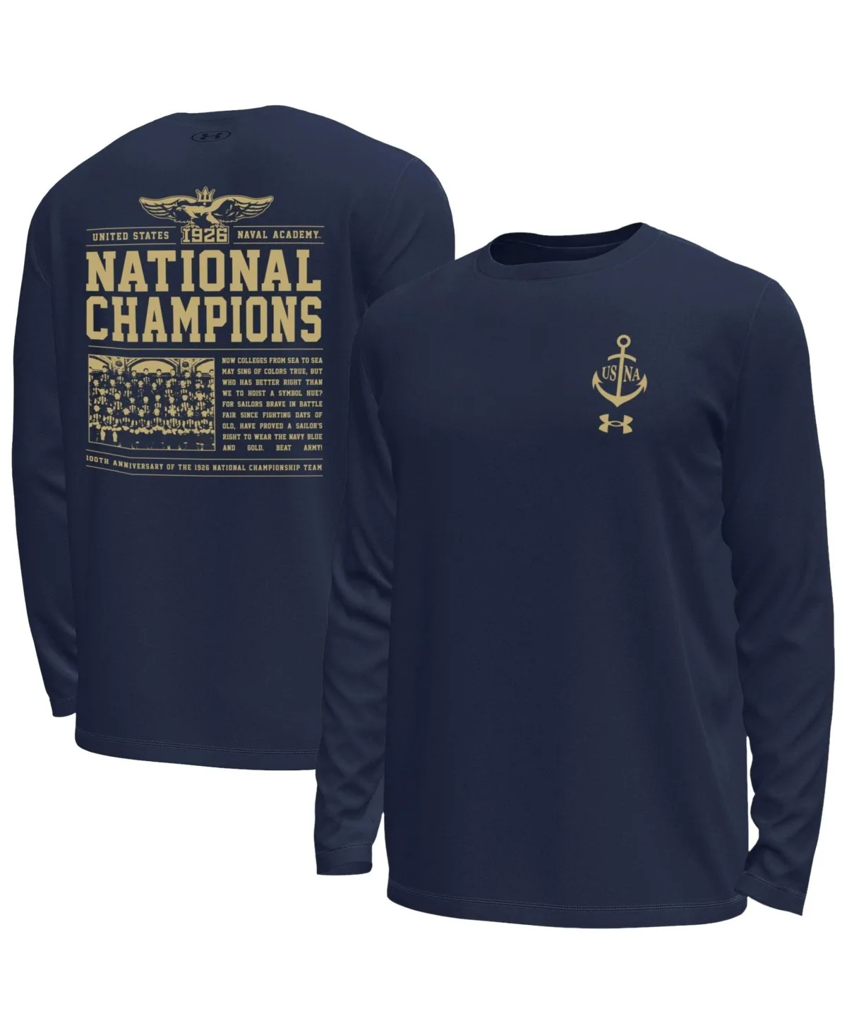 Midshipmen National Championship 100th Anniversary Tech Stretch Long-Sleeve T-Shirt by Under Armour
