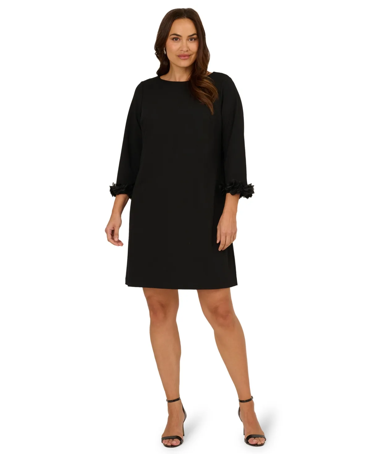 3D-Cuff 3/4-Sleeve Dress by Adrianna Papell