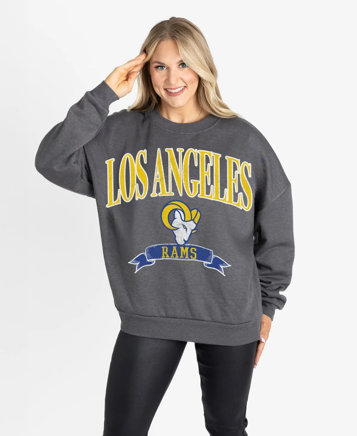 Los Angeles Rams Oversized Seal the Deal Premium Fleece Sweatshirt