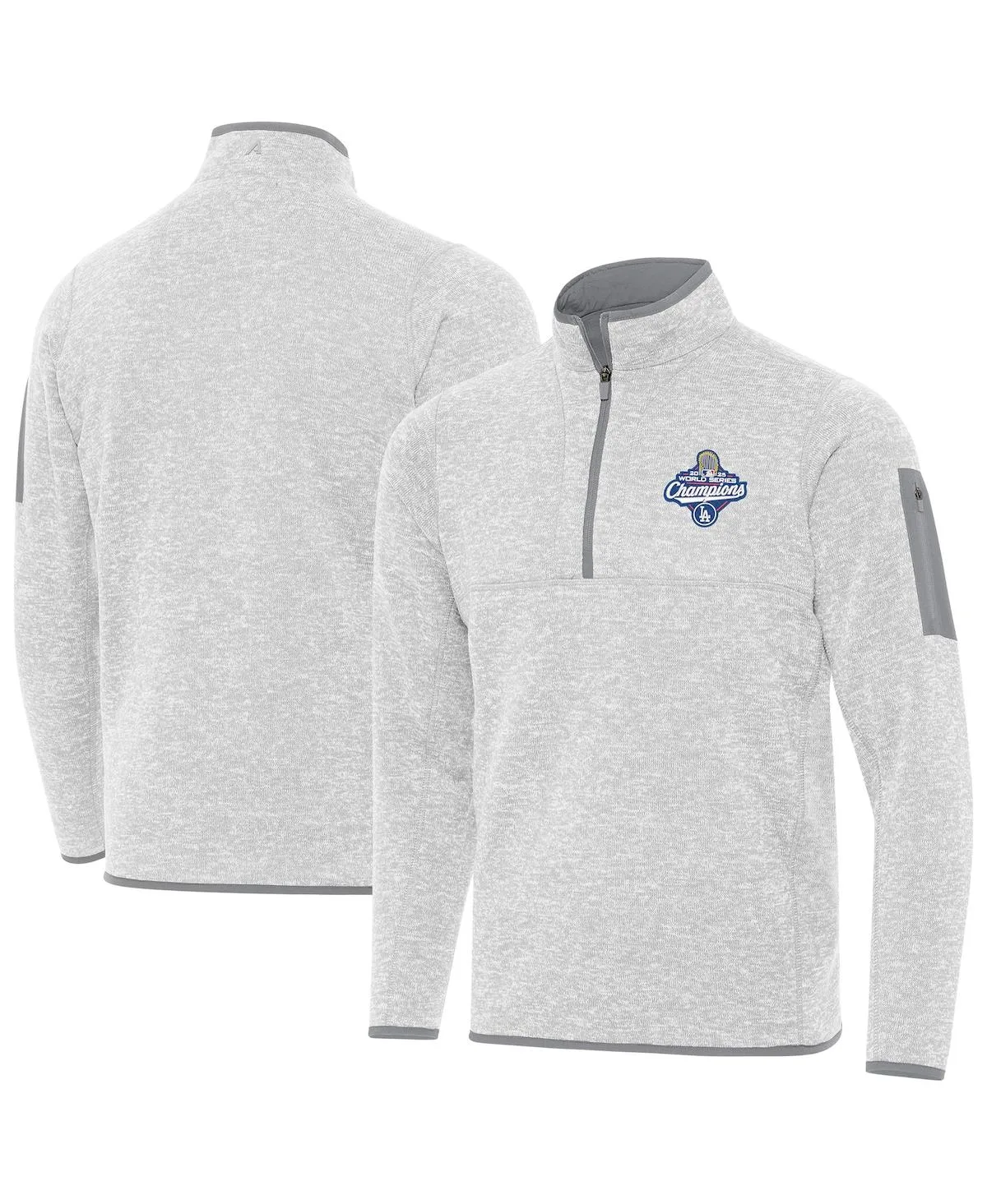 Los Angeles Dodgers Back-to-Back World Series Fortune Quarter-Zip Pullover Hoodie by Antigua
