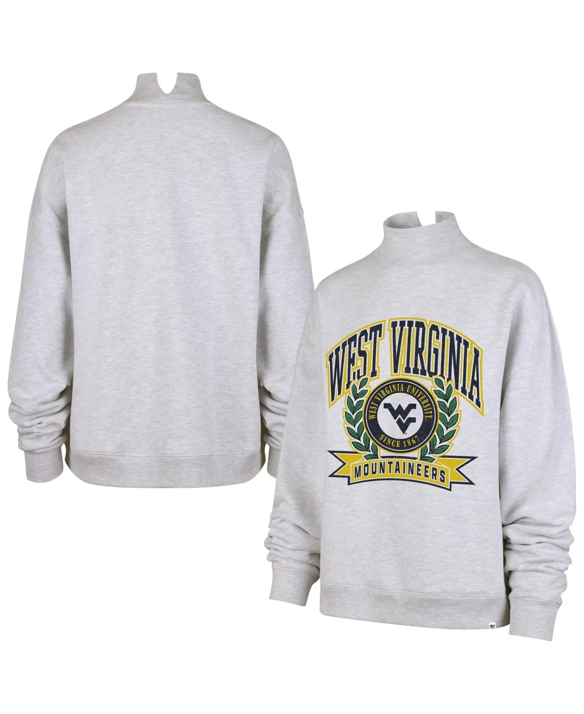 West Virginia Mountaineers Laurel Arch Mock Neck Sweatshirt by 47 Brand