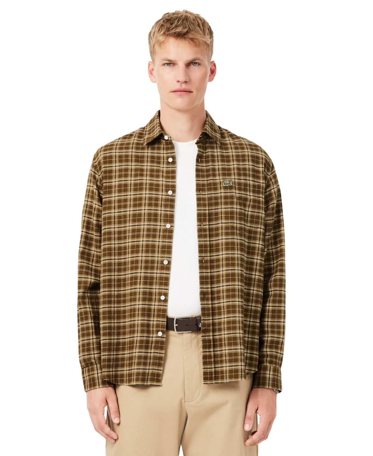 Plaid Flannel Long-Sleeve Shirts by Lacoste