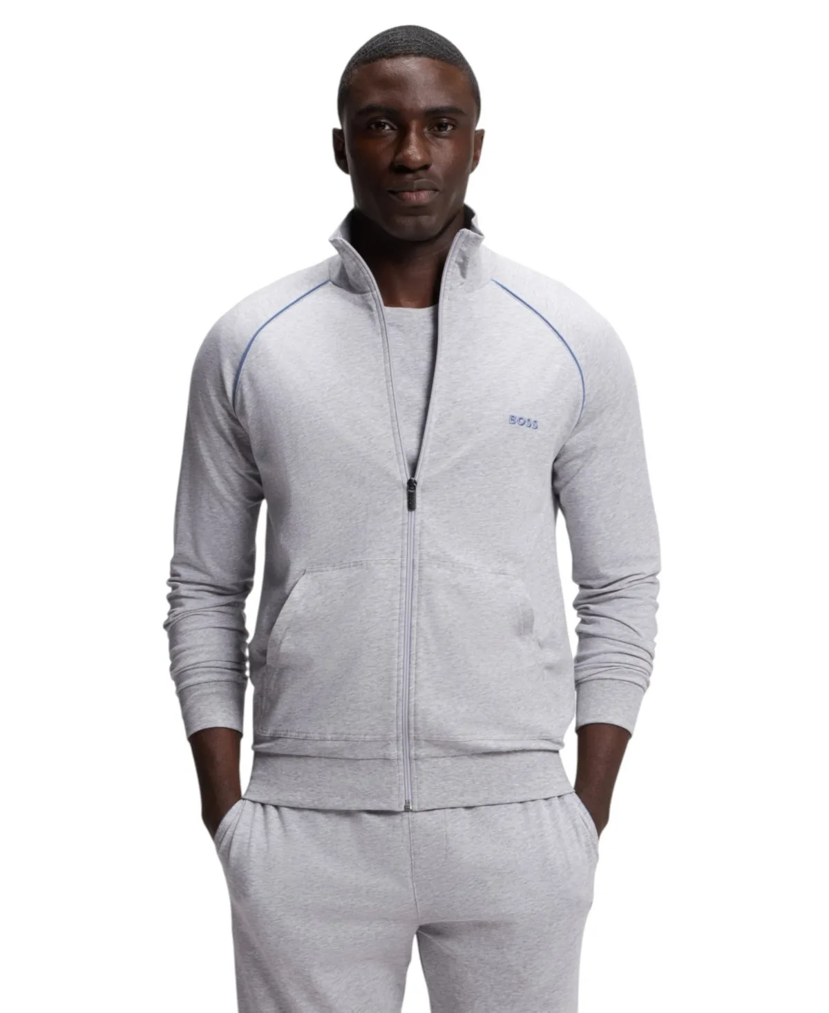 Boss by Hugo Boss Mix & Match Zip Kangaroo-Pocket Long-Sleeve Cotton-Blend Jacket by Hugo Boss