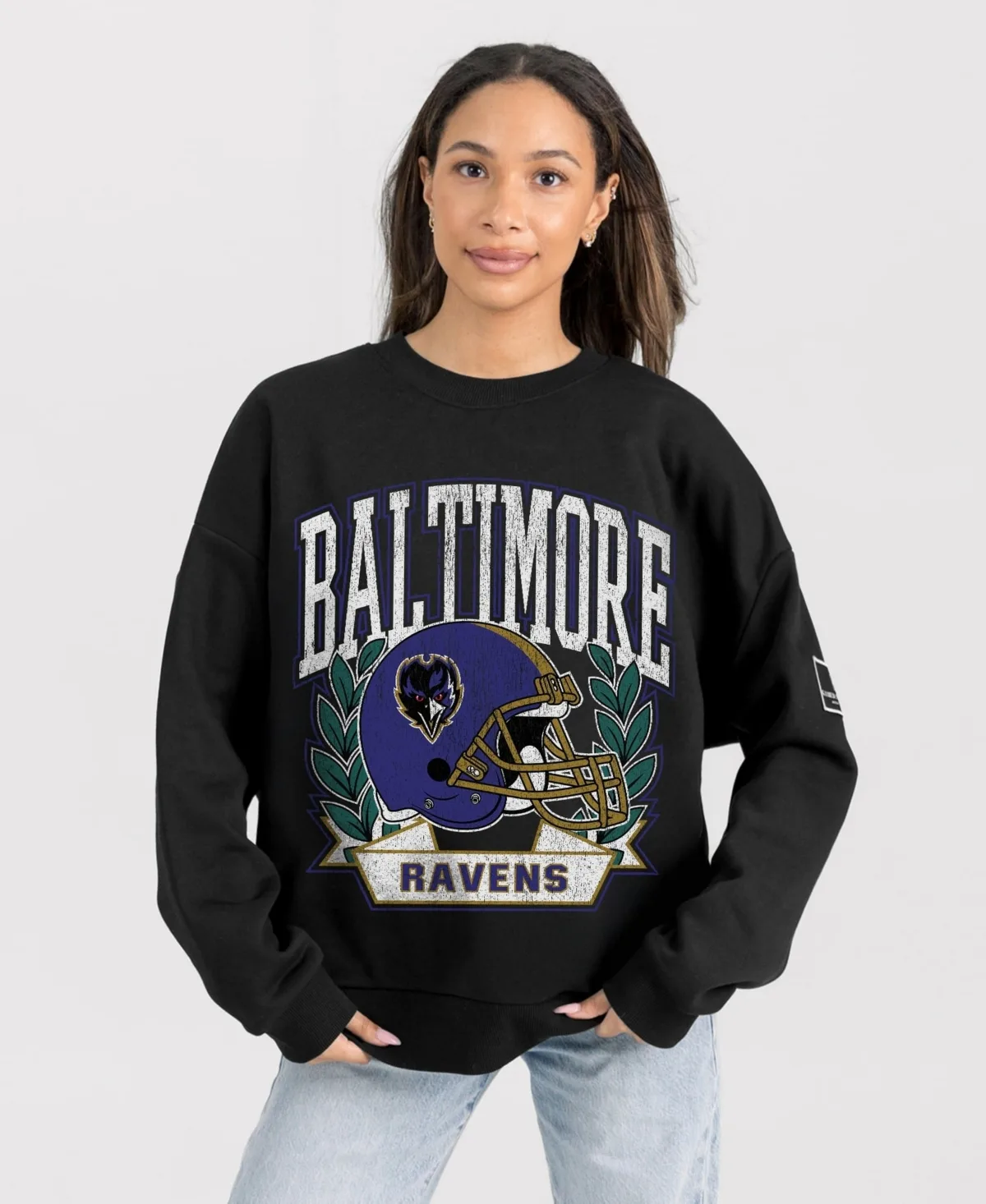 Baltimore Ravens Oversized Victory Lane Black Label Premium Fleece Sweatshirt