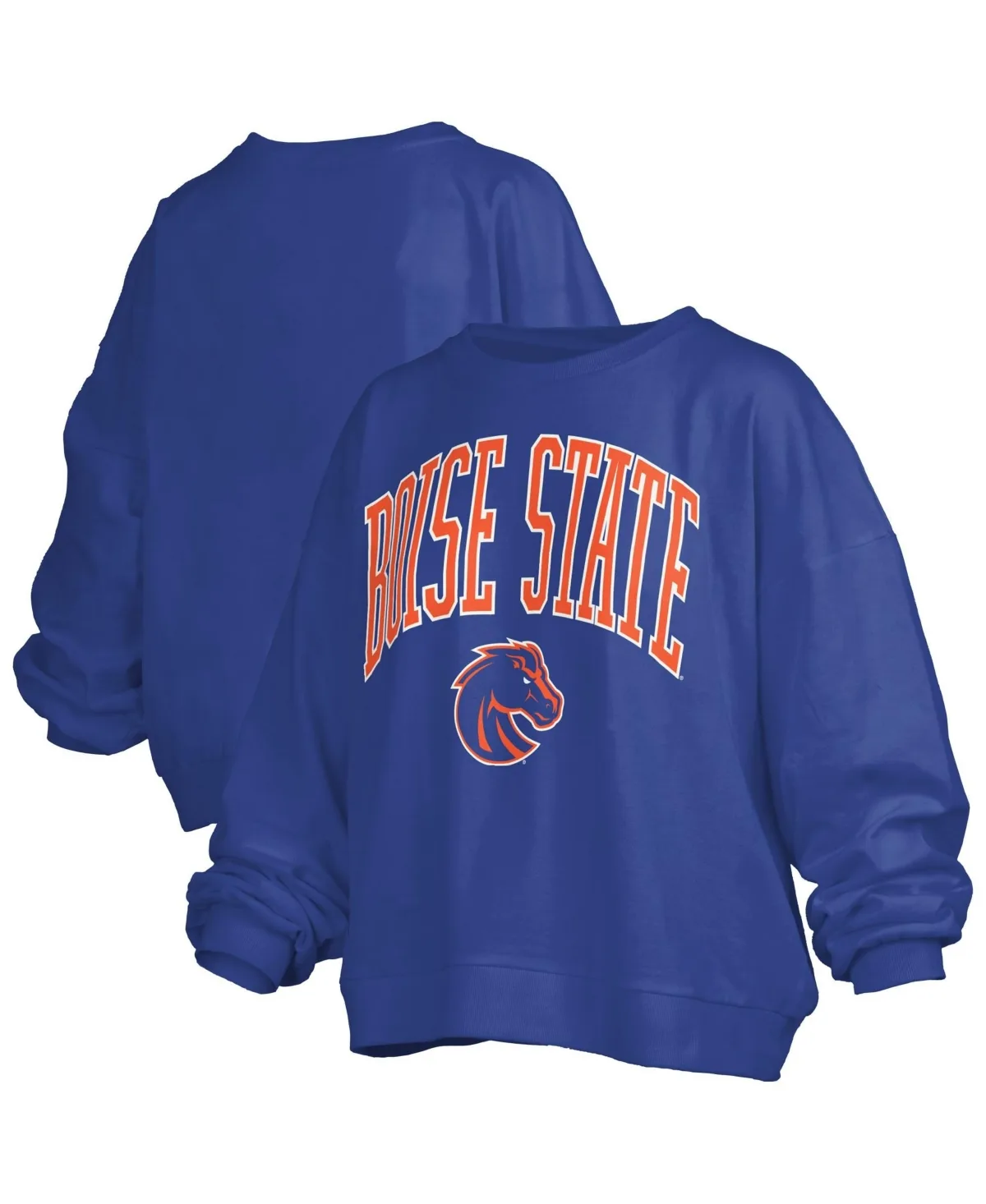 Boise State Broncos Oversized Janise Arch Over Logo Fleece Sweatshirt
