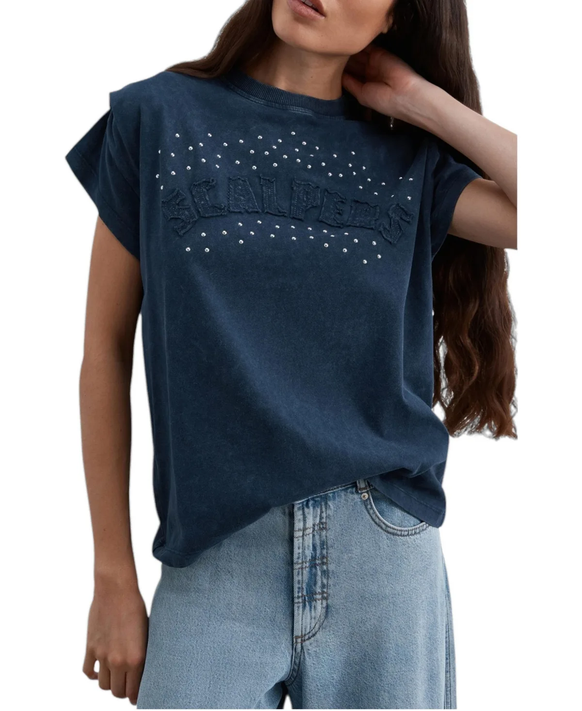 Scmarble Studs Patch Logo Cotton T-Shirt by Scalpers