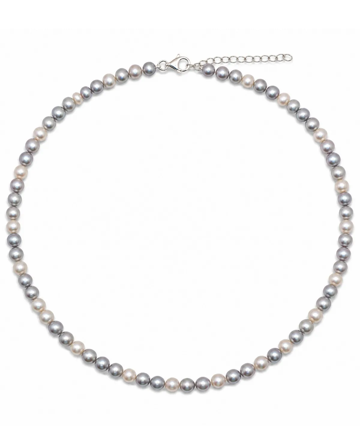 Cultured Freshwater Pearl (6-8 mm) Necklace in Sterling Silver by Macy's