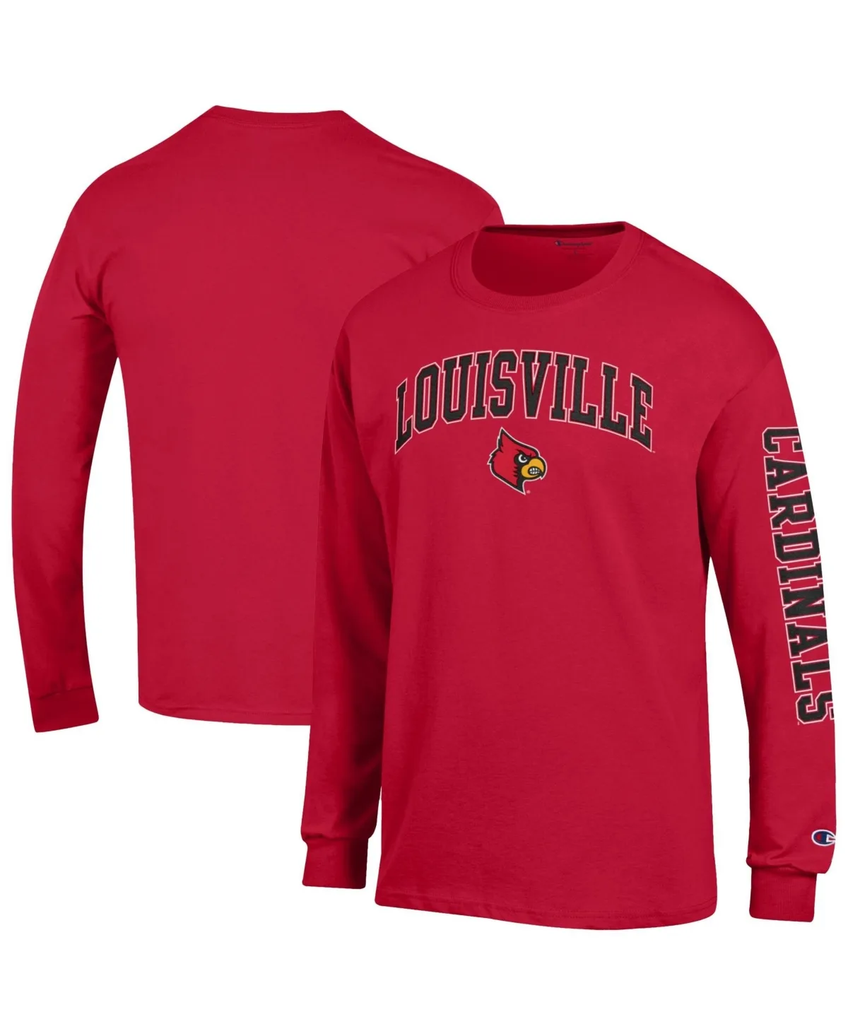 Louisville Cardinals Arch Over Logo 2-Hit Long-Sleeve T-Shirt by Champion