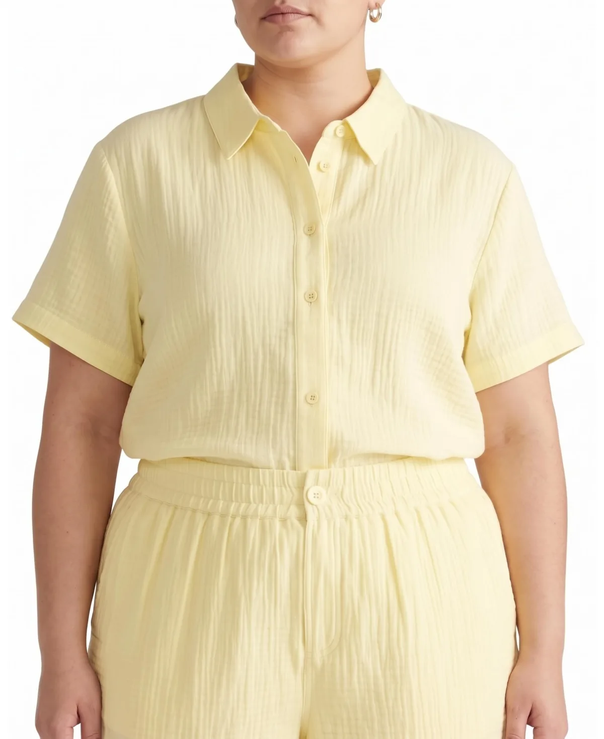 Luxe Cotton Gauze Short-Sleeve Beach Shirt by Universal Standard