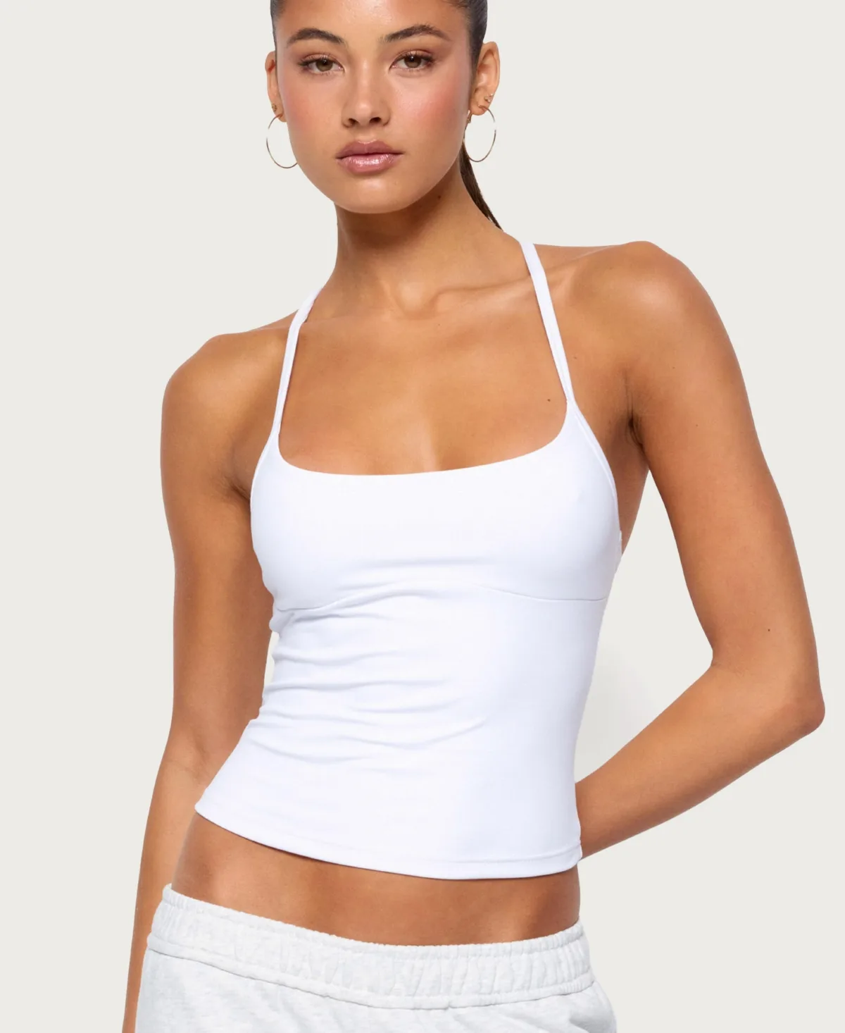 Dafni Scoop Neck Fitted Tank Top