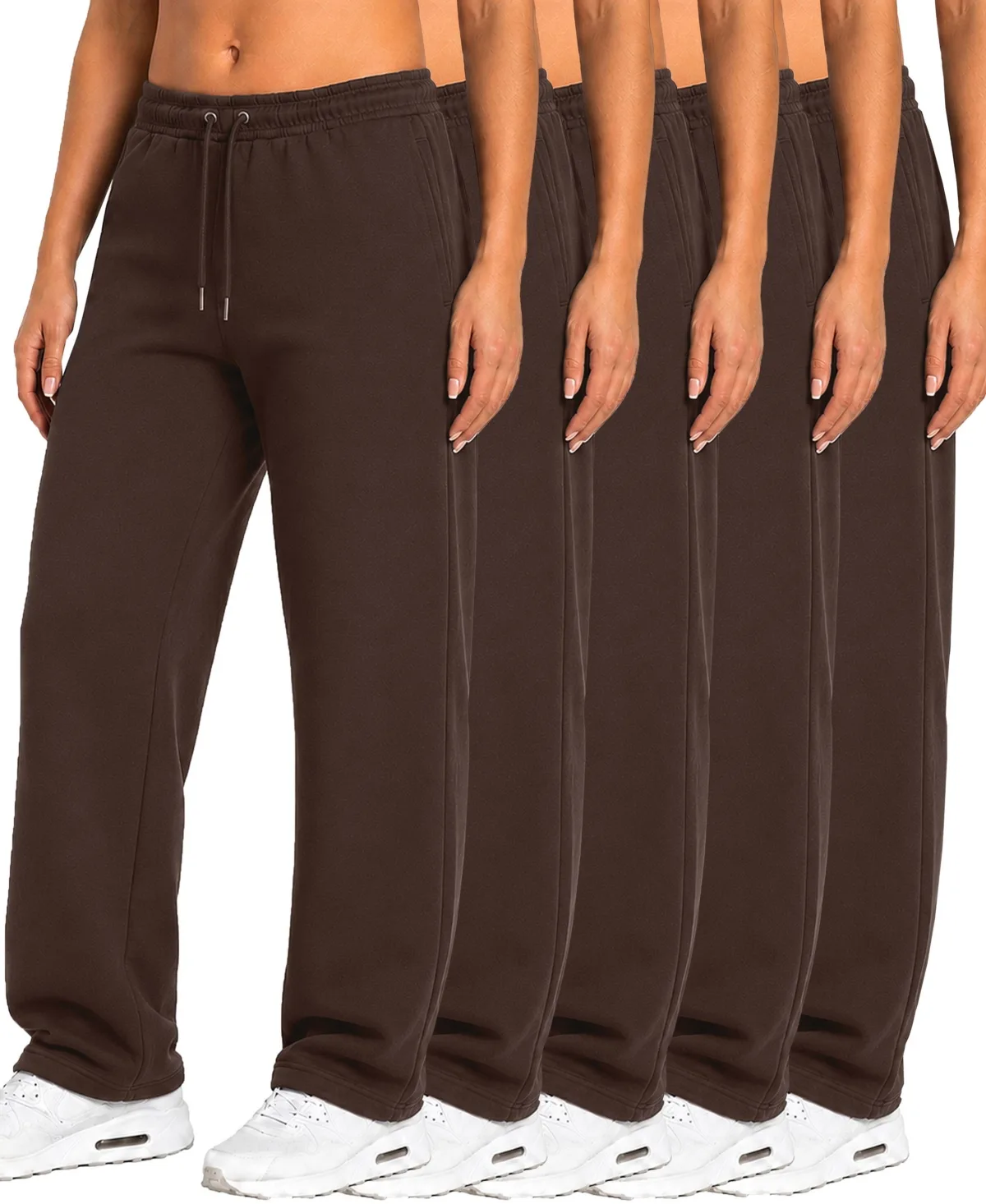 Loose-Fit Open-Bottom Tech Fleece Sweatpants, 5-Pack by Blu Rock