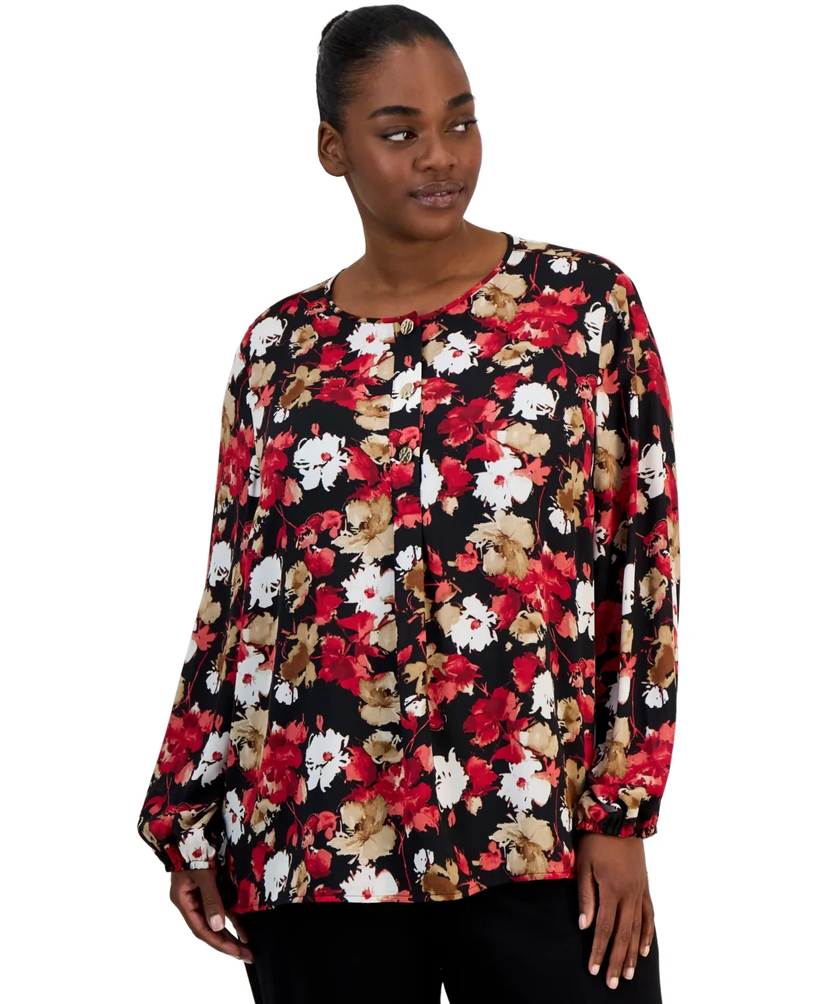 Essentials Floral Blouse by Anne Klein