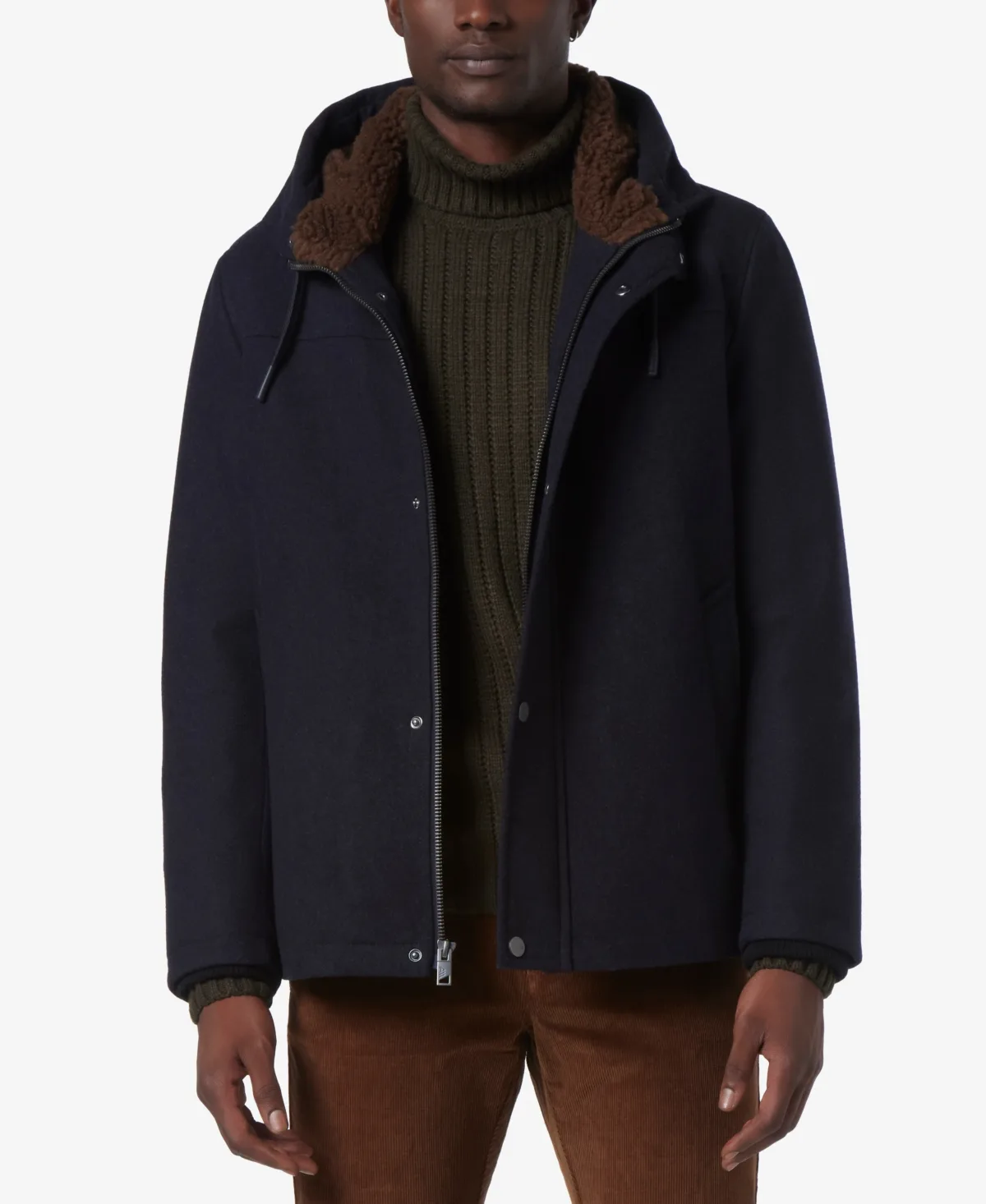 Palmer Hooded Water-Resistant Lined Bomber Jacket by Marc New York