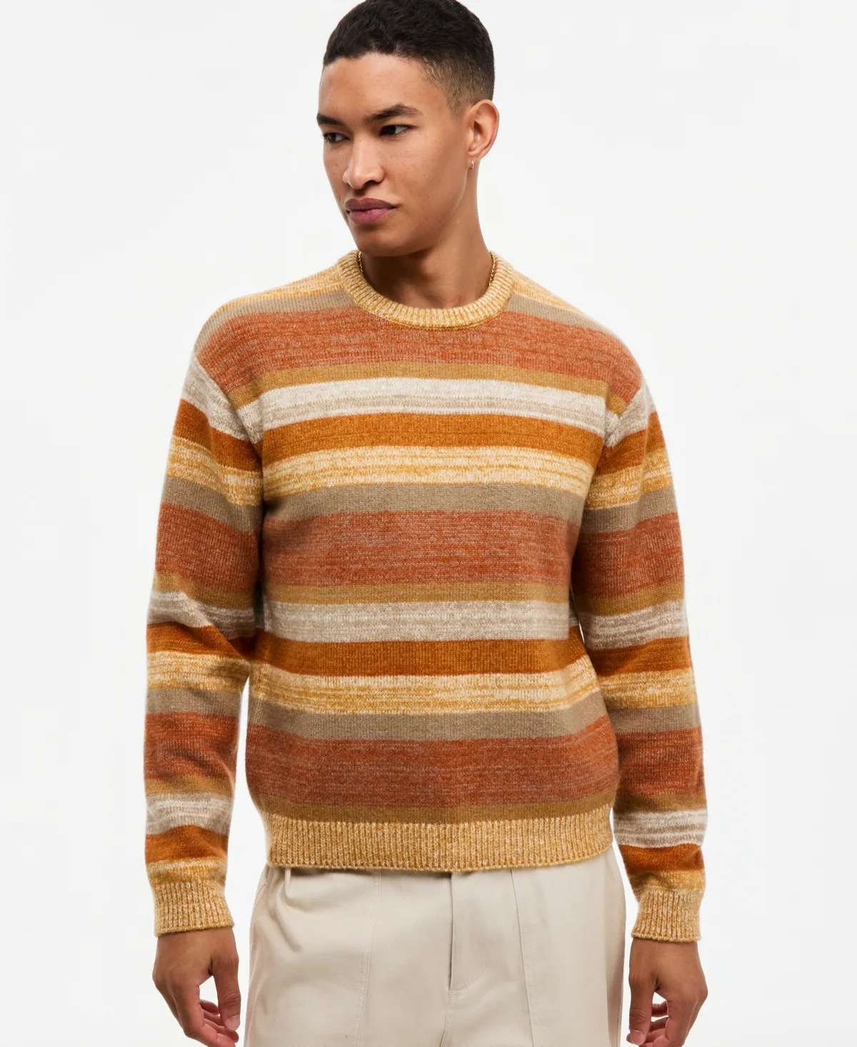 Striped Relaxed-Fit Long-Sleeve Sweater