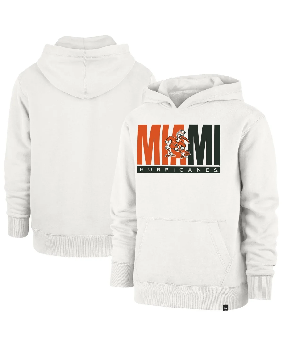 Miami Hurricanes Block Text Pullover Hoodie by 47 Brand