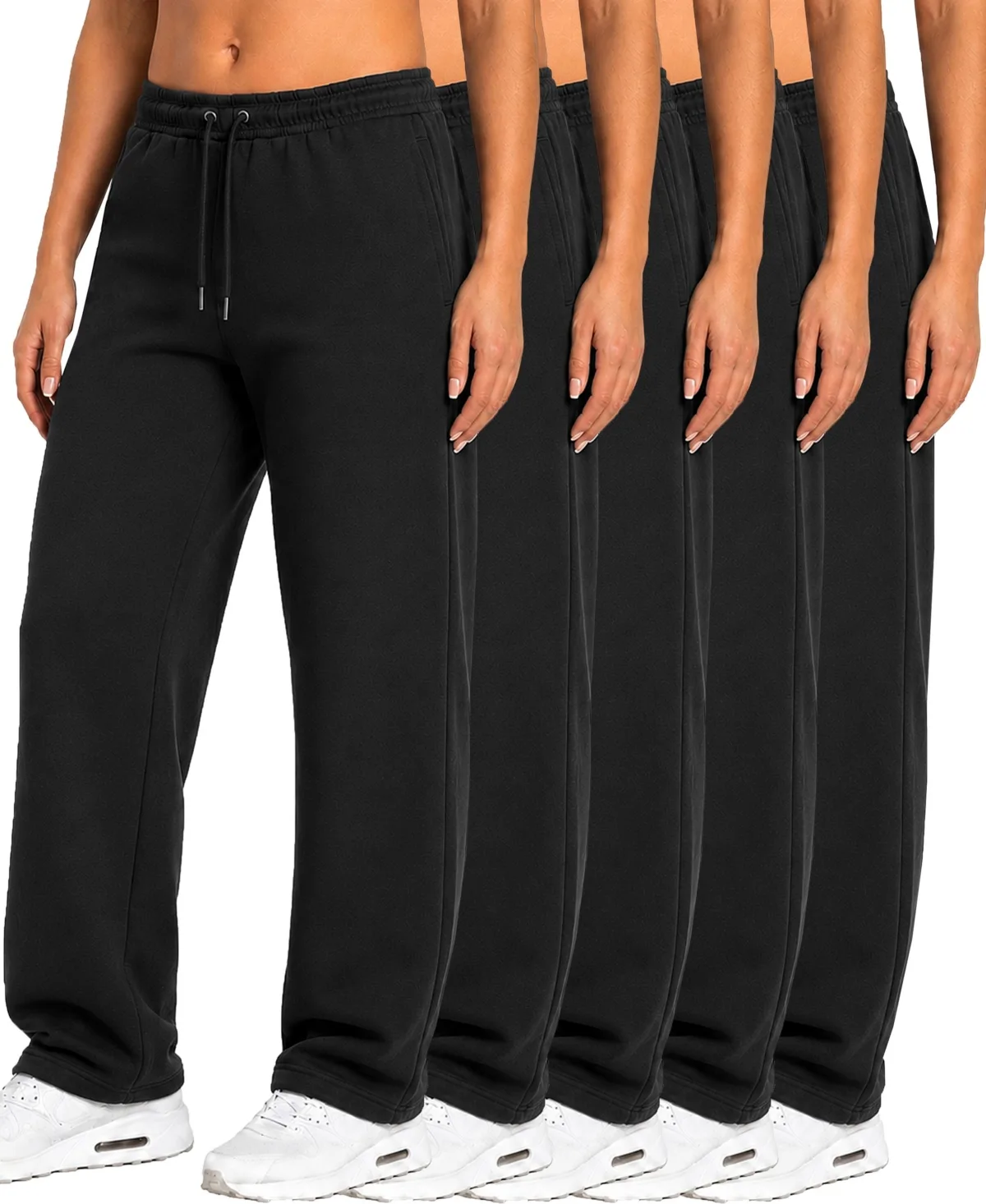 Loose-Fit Open-Bottom Tech Fleece Sweatpants, 5-Pack by Blu Rock