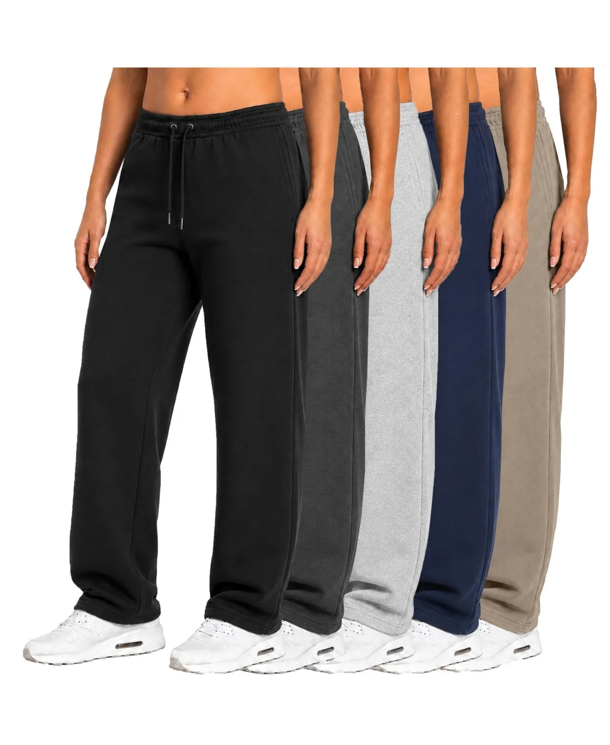 Loose-Fit Open-Bottom Tech Fleece Sweatpants, 5-Pack by Blu Rock