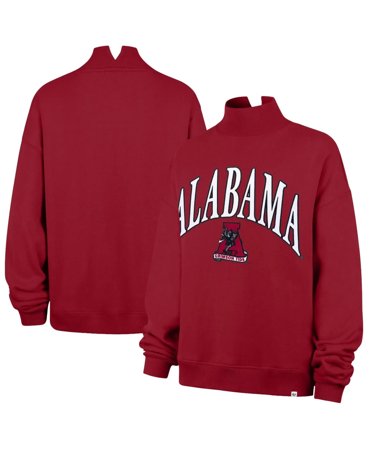 Alabama Crimson Tide Mock Neck Sweatshirt by 47 Brand