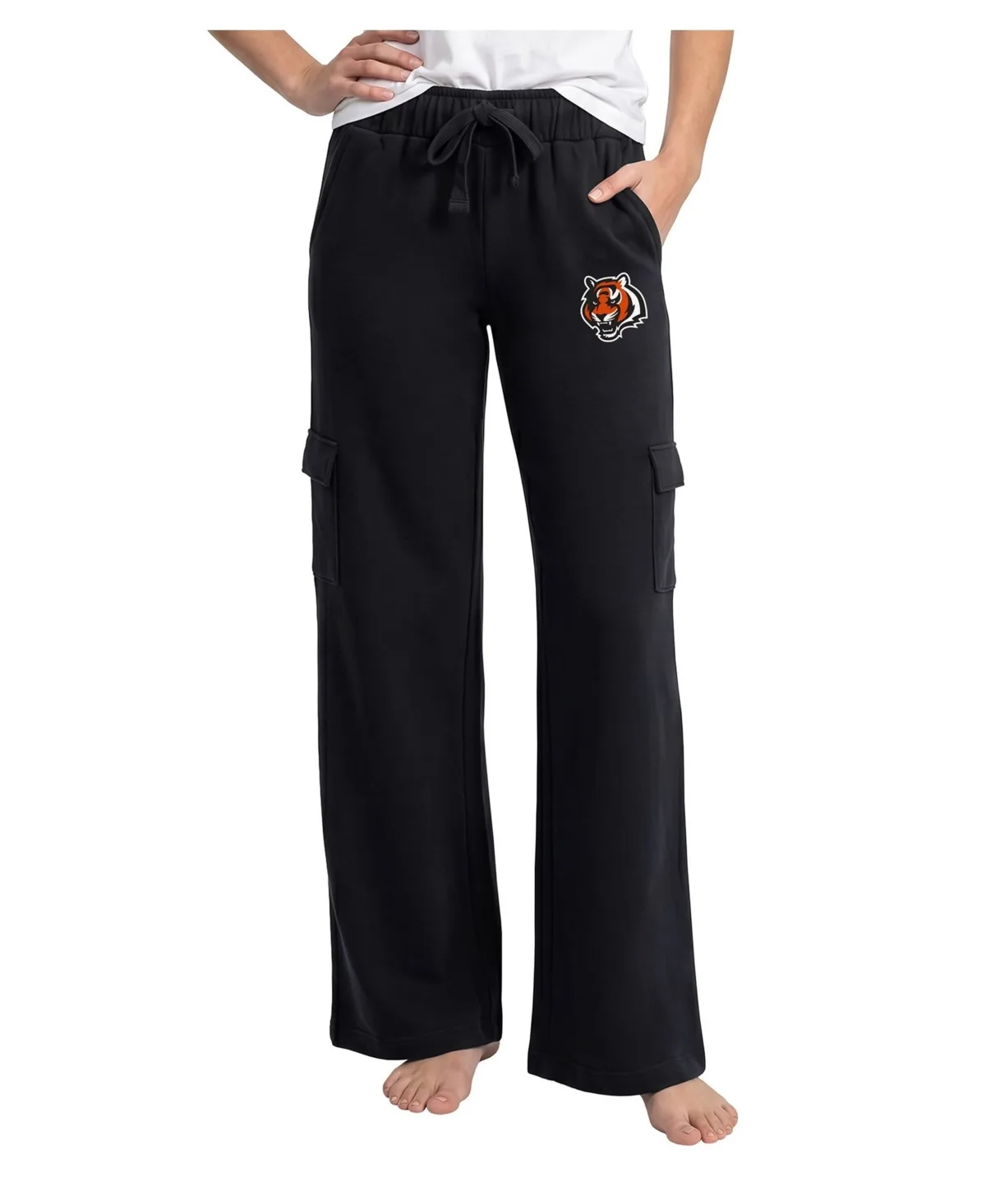 Cincinnati Bengals Truett Wide-Leg Cargo Fleece Pants by Concepts Sport