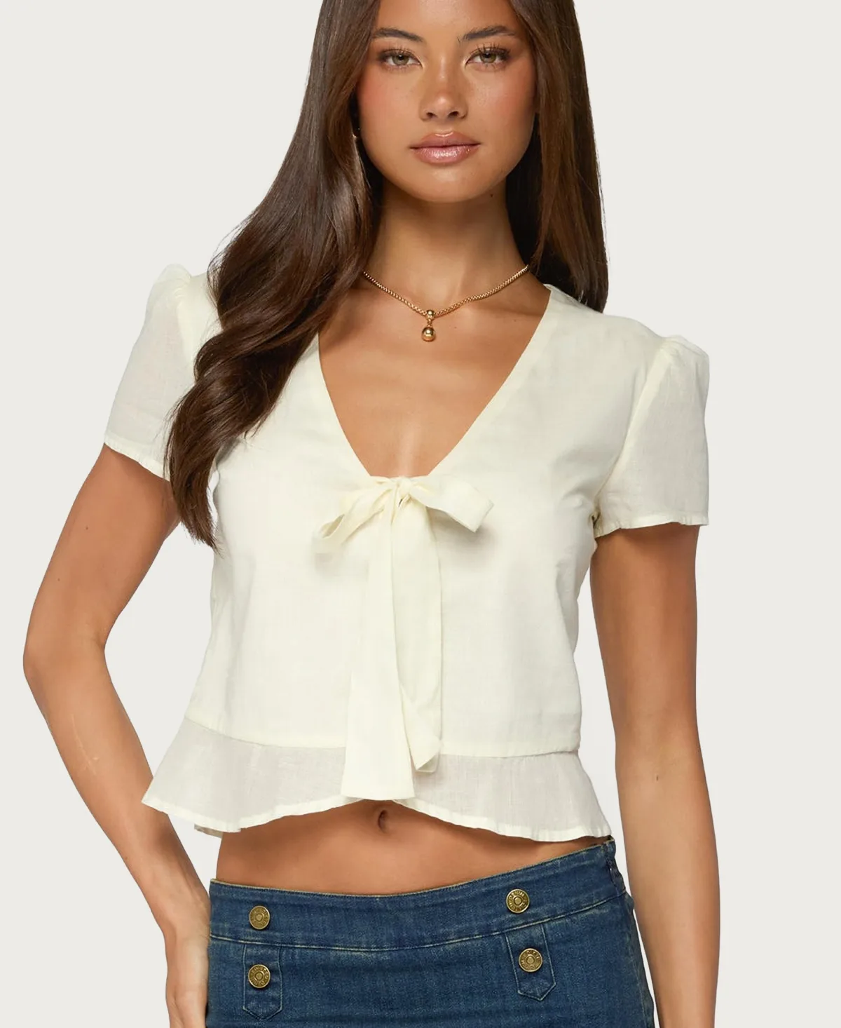 Rhorie Cotton Button Up Top