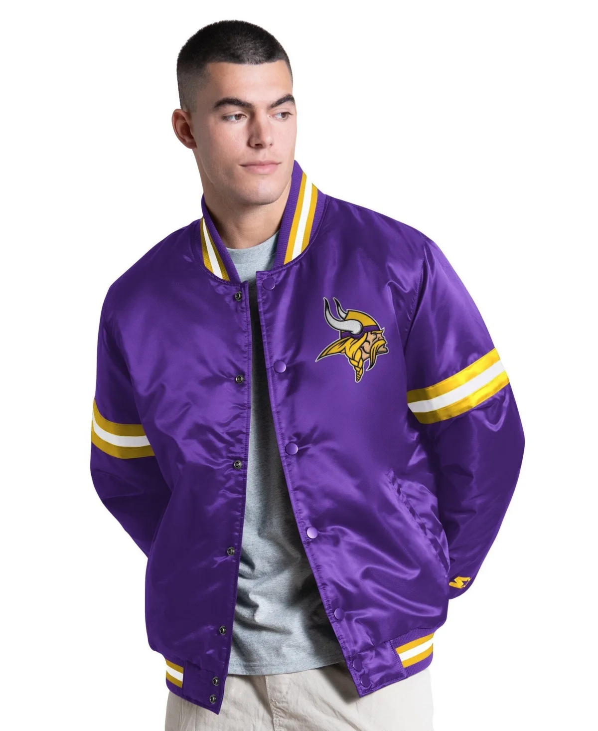 Minnesota Vikings Courtside Varsity Full Snap Jacket