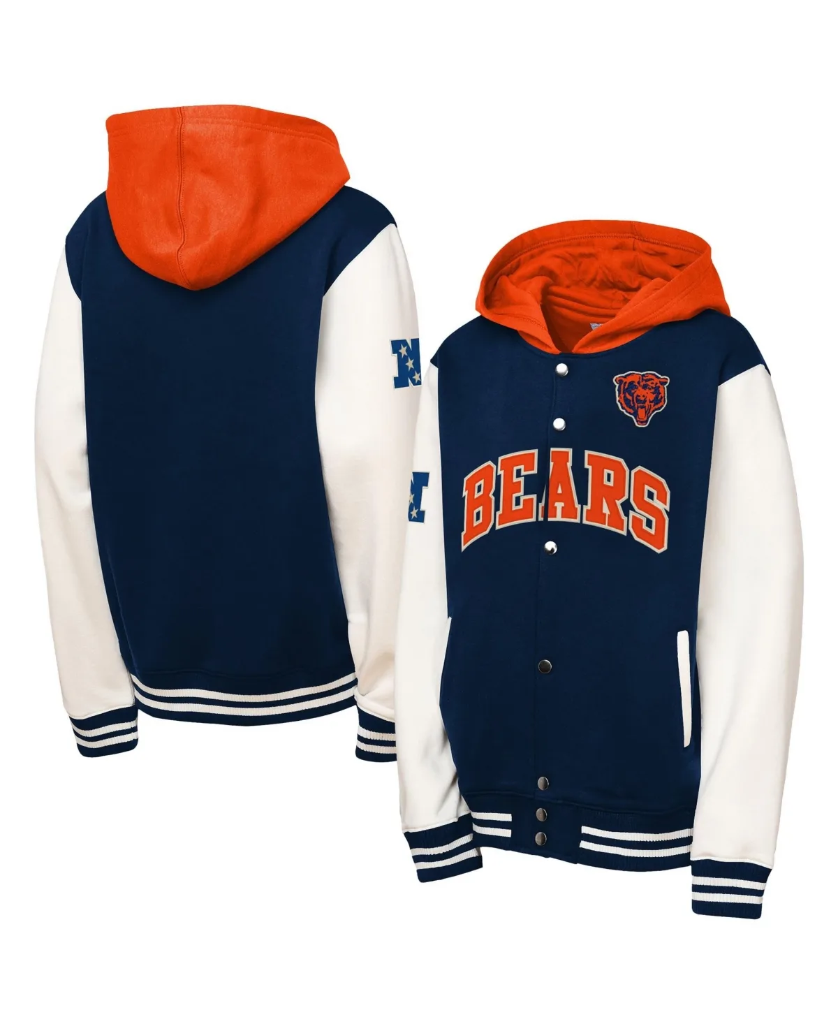 Chicago Bears Court Side Fleece Full Snap Jacket by Mitchell & Ness