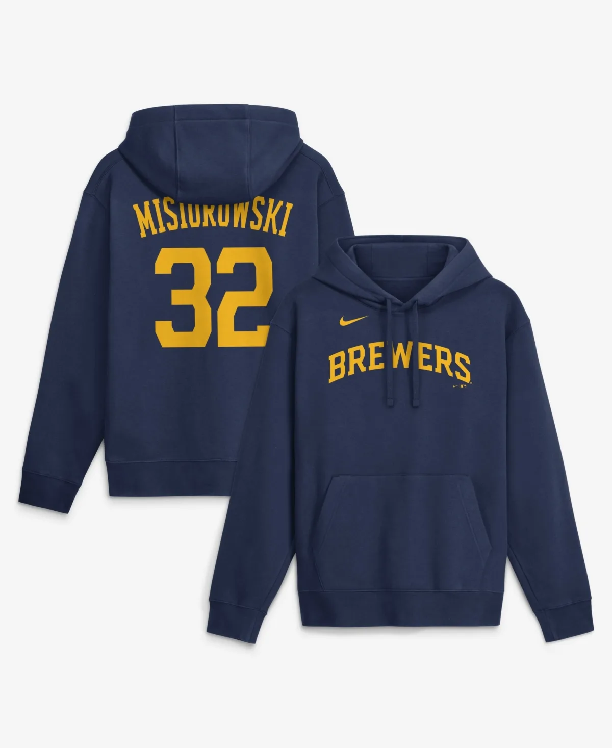 Jacob Misiorowski Milwaukee Brewers Name & Number Club Fleece Pullover Hoodie by Nike