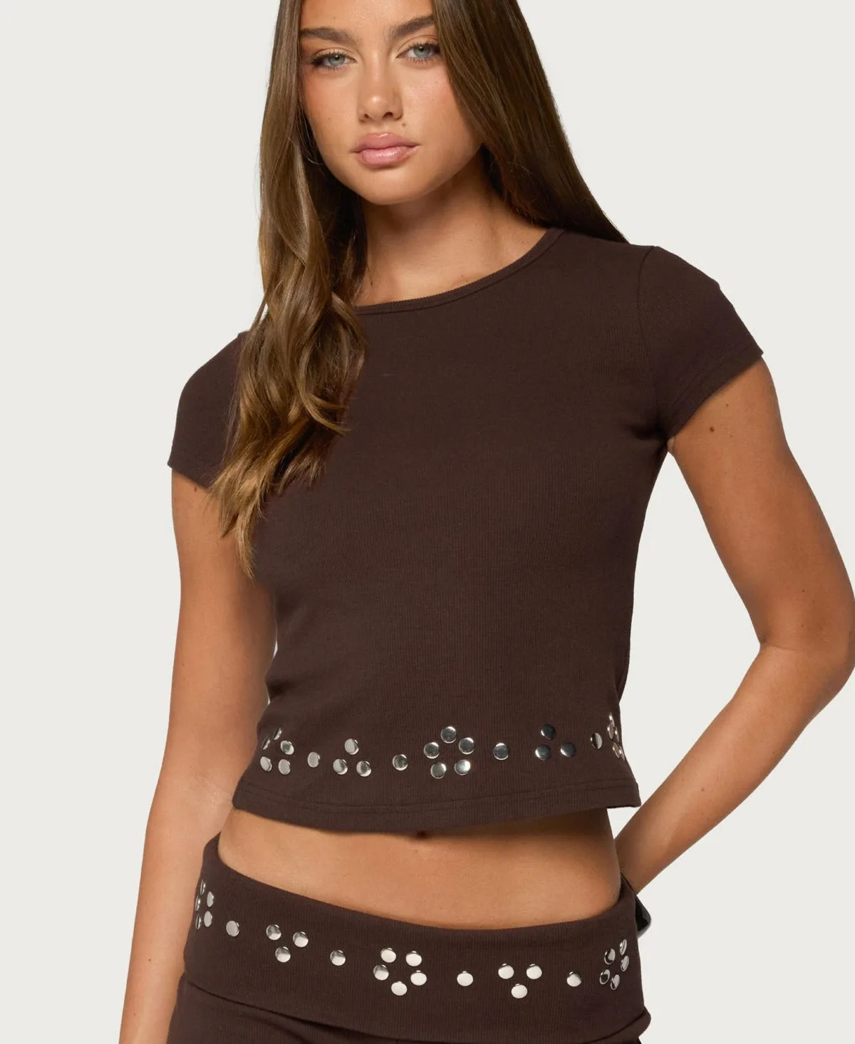 Fontey Studded Ribbed Top