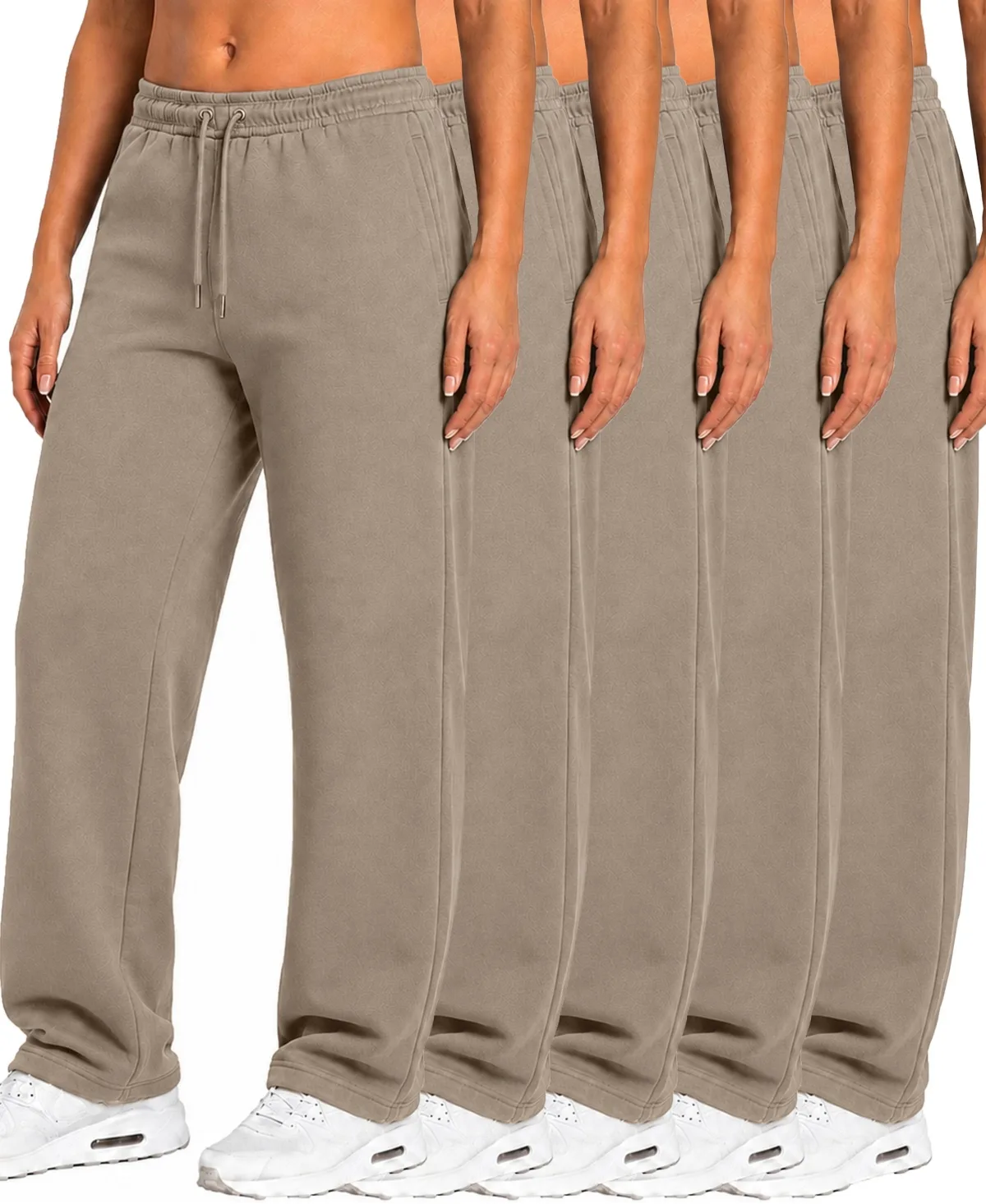 Loose-Fit Open-Bottom Tech Fleece Sweatpants, 5-Pack by Blu Rock