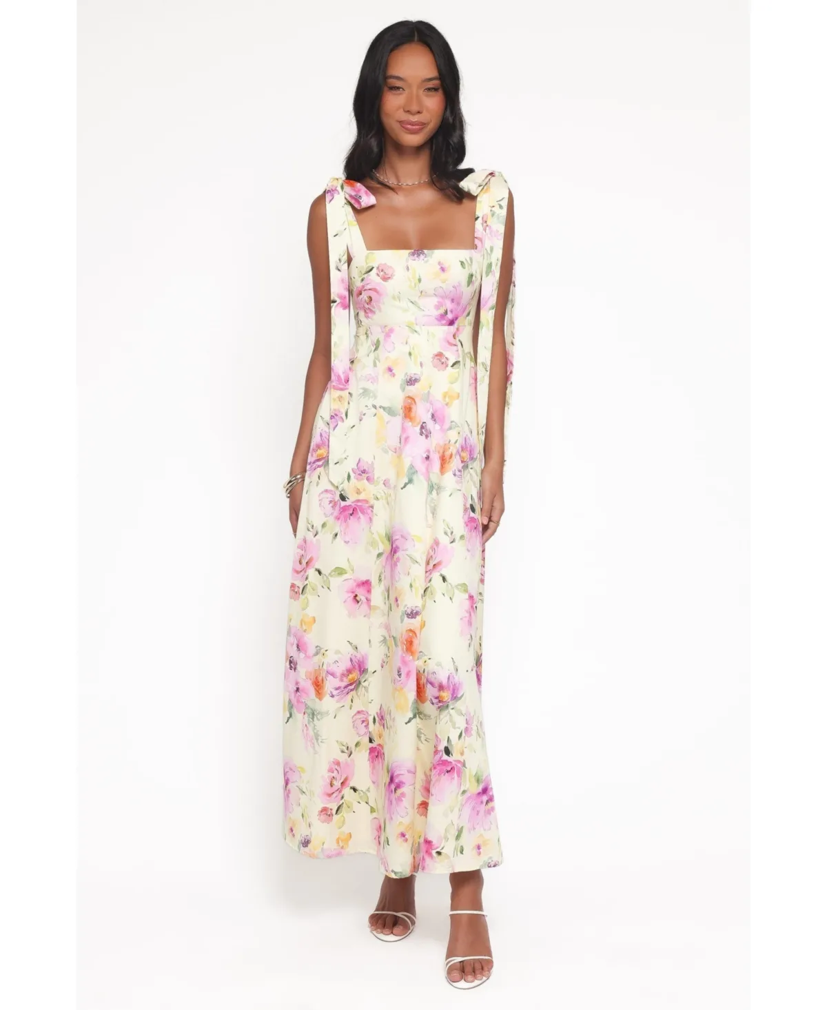 Ellody Floral-Print Maxi Square-Neck Dress by Petal and Pup