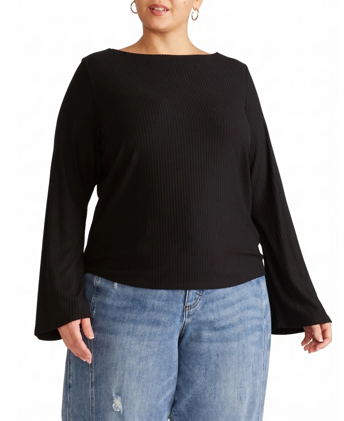 Yasmin Flare Sleeve Ribbed Top by Universal Standard