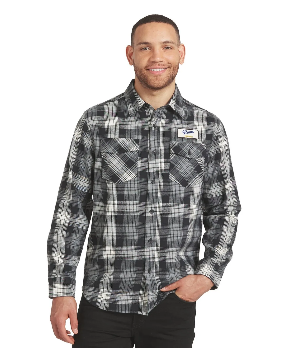 Darius Rucker Collection by Fanatics Los Angeles Rams Plaid Button-Up Flannel Shirt by Fanatics