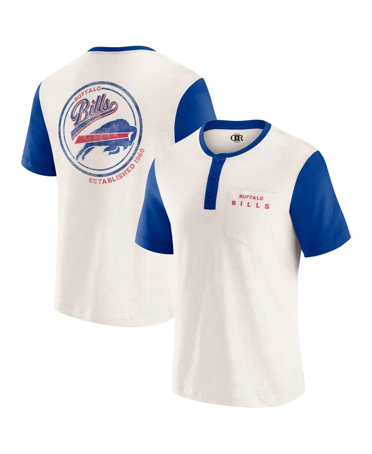 Darius Rucker Collection by Fanatics Buffalo Bills Henley Colorblock Slub Pocket T-Shirt by Fanatics