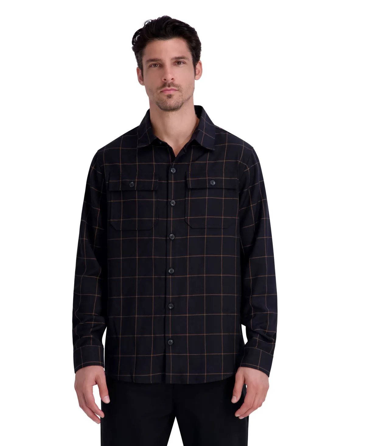 Windowpane Regular-Fit Button-Down Shirt by Karl Lagerfeld