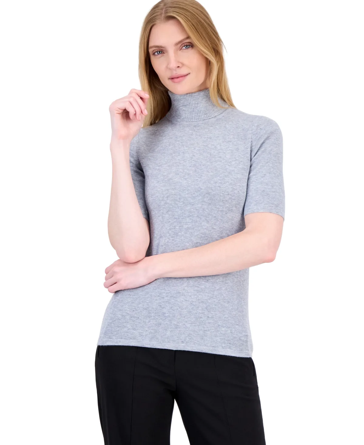 Half-Sleeve Turtleneck Sweater