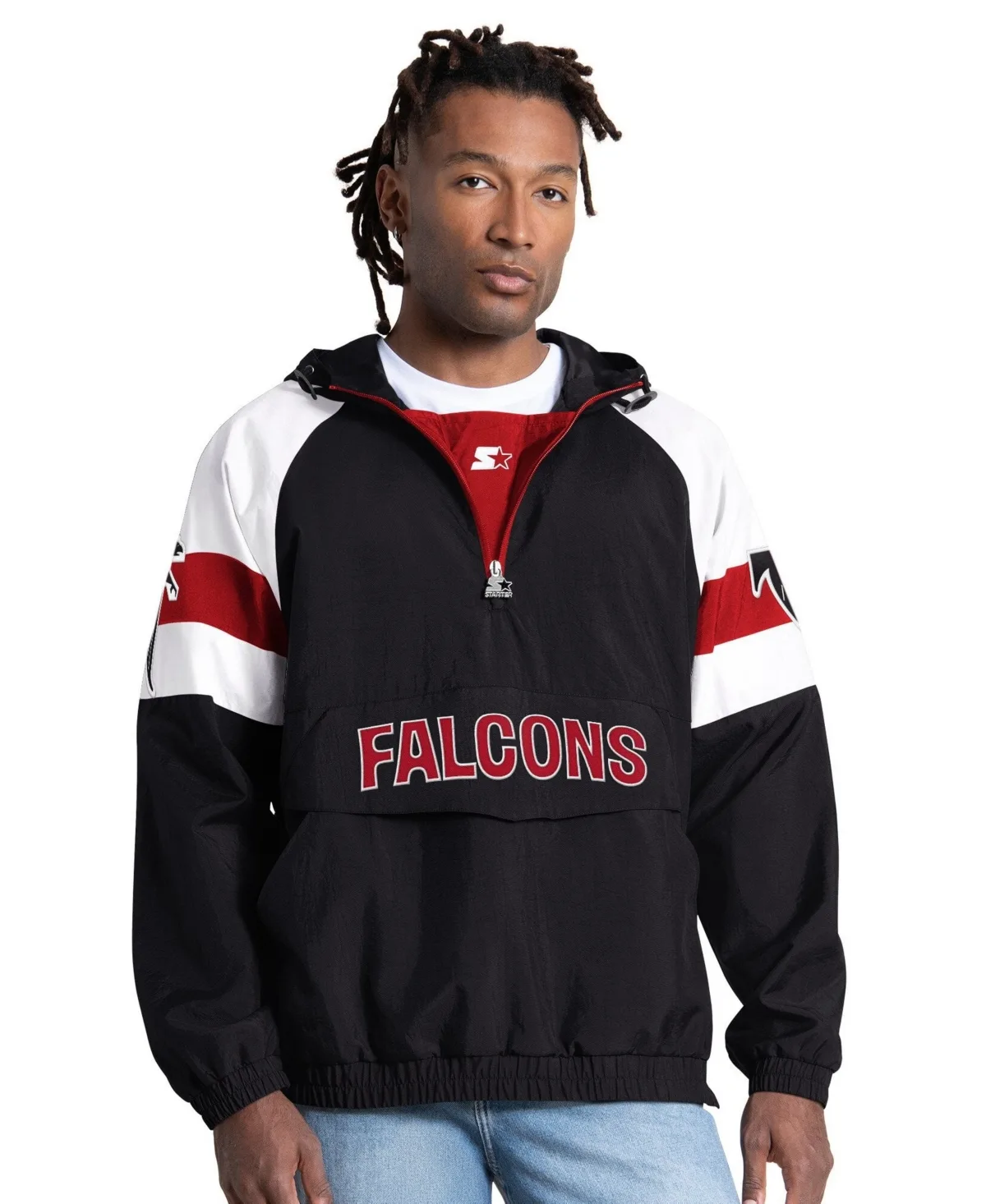 Atlanta Falcons Street Cut Retro Logo Half-Zip Jacket by Starter