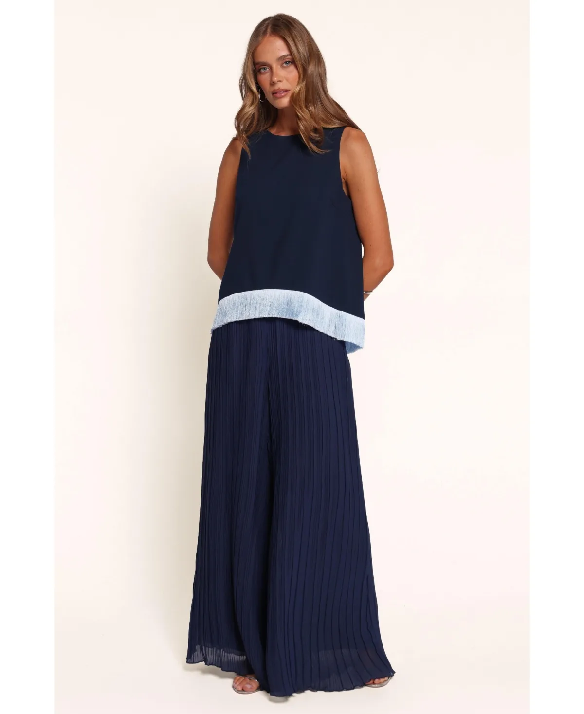 Petal & Pup Karleen High-Rise Wide-Leg Pleated Top and Pants, 2-Piece Set by Petal & Pup