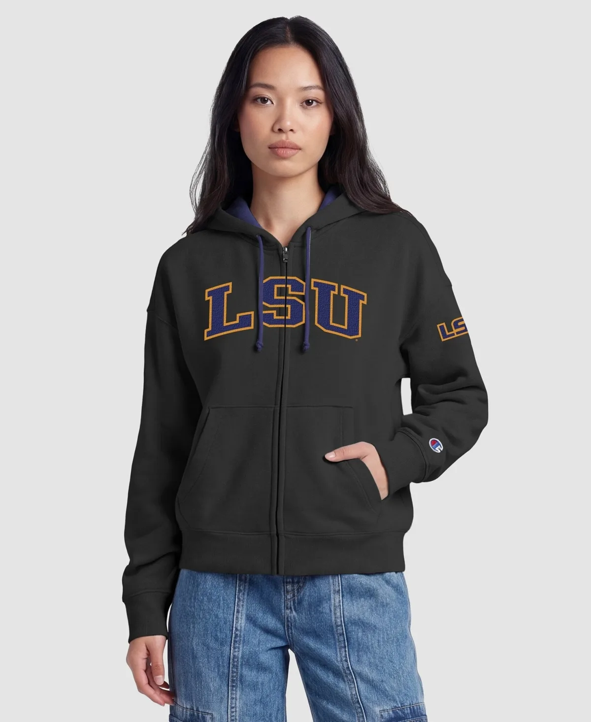 Champion Lsu Tigers Arch Full-Zip Fleece Hoodie