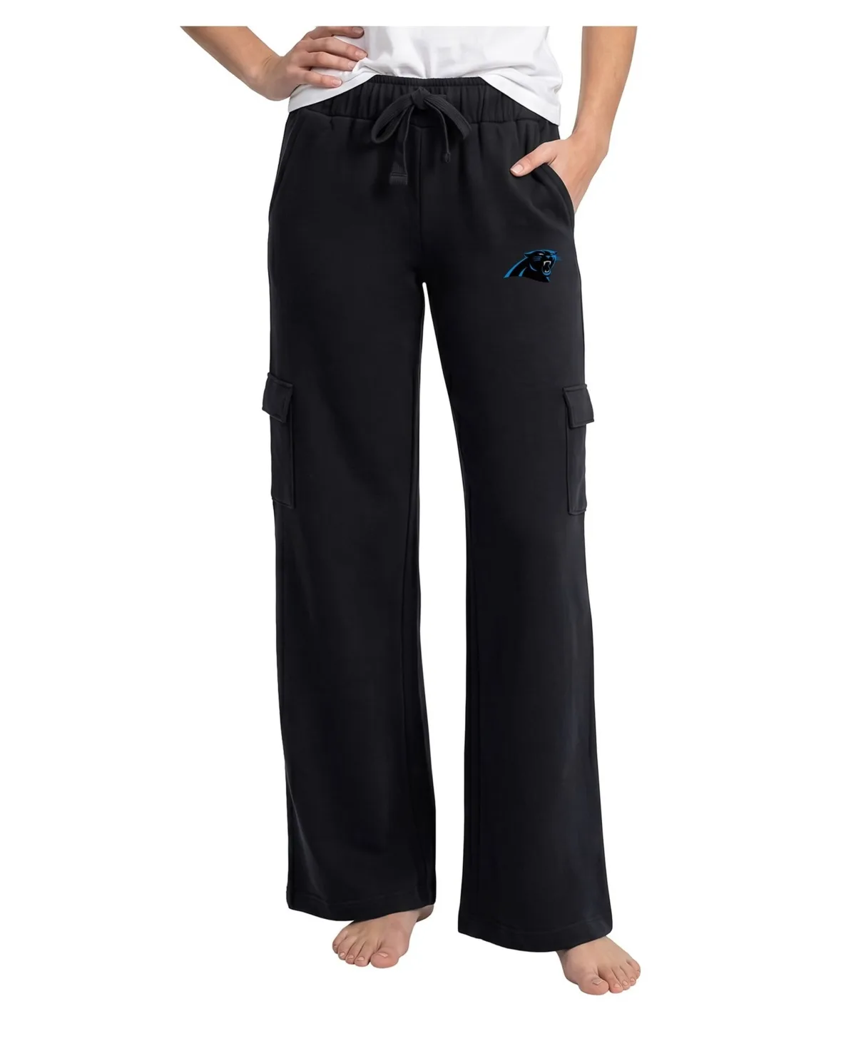 Carolina Panthers Truett Wide-Leg Cargo Fleece Pants by Concepts Sport