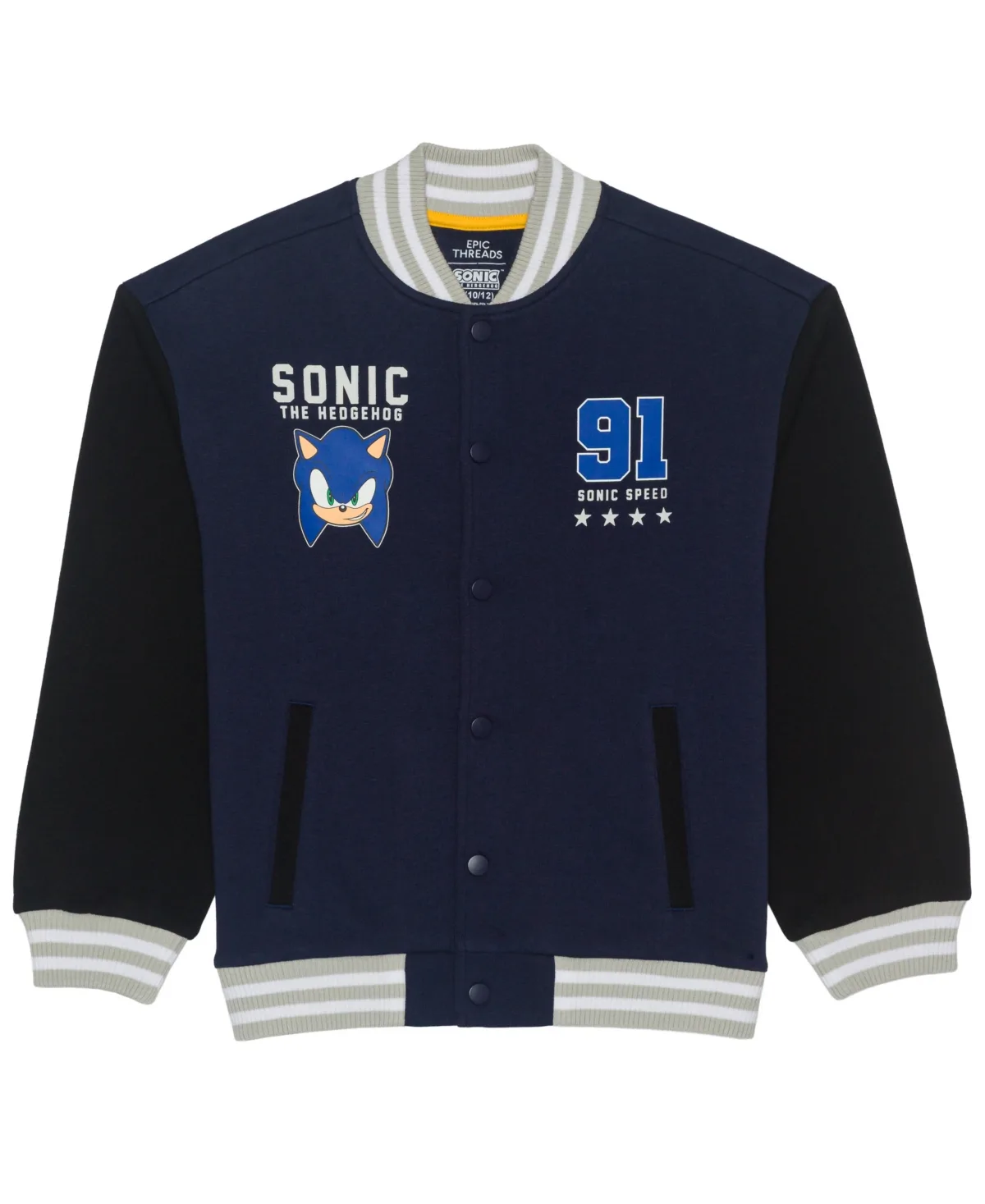 Sonic Too Easy Bomber Baseball Collar Jacket by Epic Threads