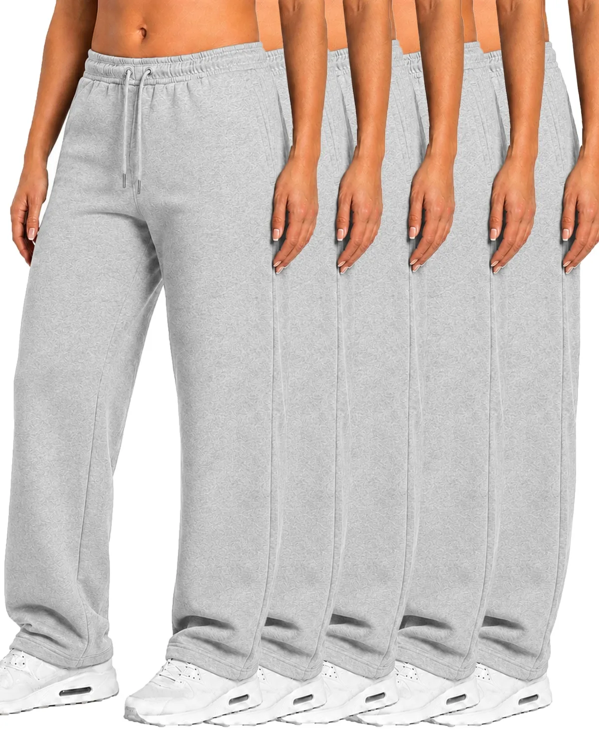 Loose-Fit Open-Bottom Tech Fleece Sweatpants, 5-Pack by Blu Rock