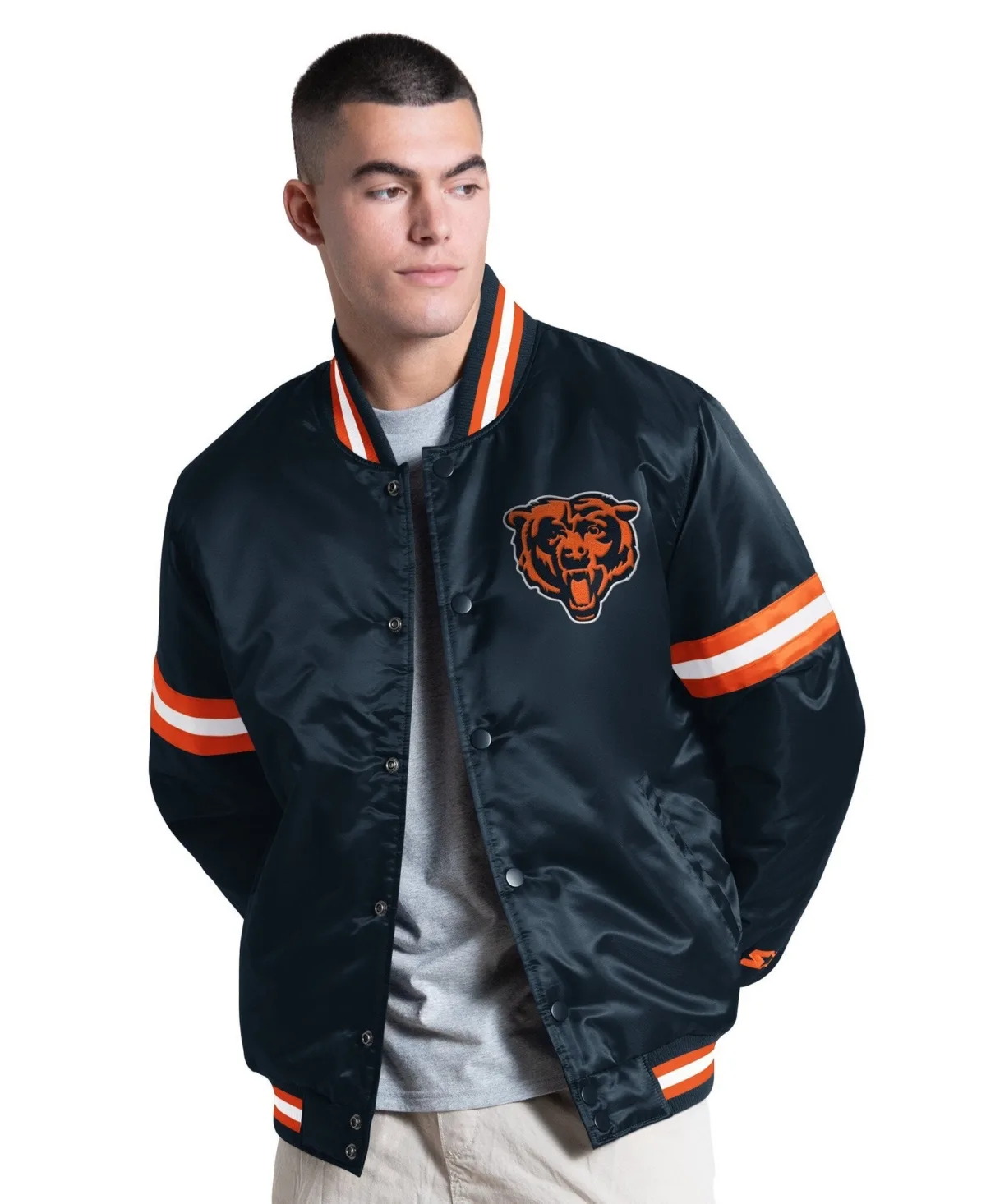 Chicago Bears Courtside Varsity Full Snap Jacket