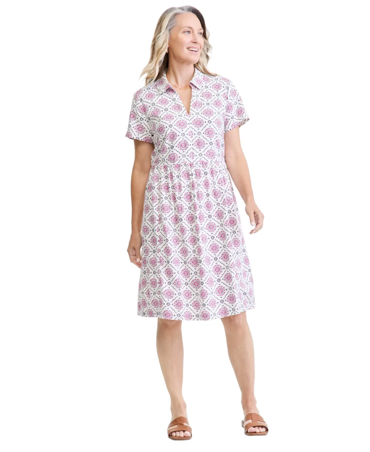 Printed Linen-Blend Midi Dress by Style & Co
